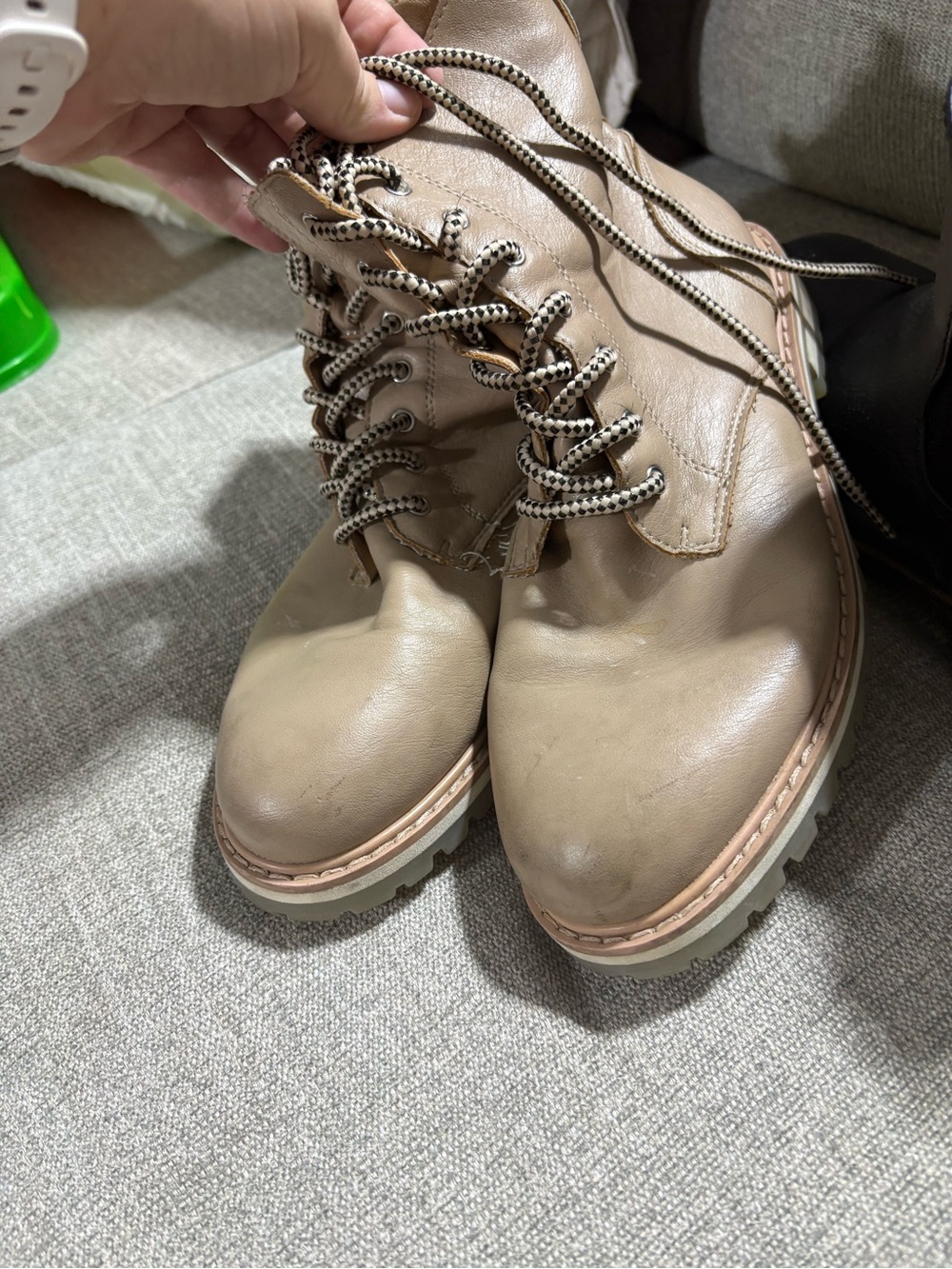 Women’s Tan Lace-Up Combat Boots